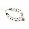 Pulsera 2 Vias Perla Natural Y Motivo Plata + Bolas Onix