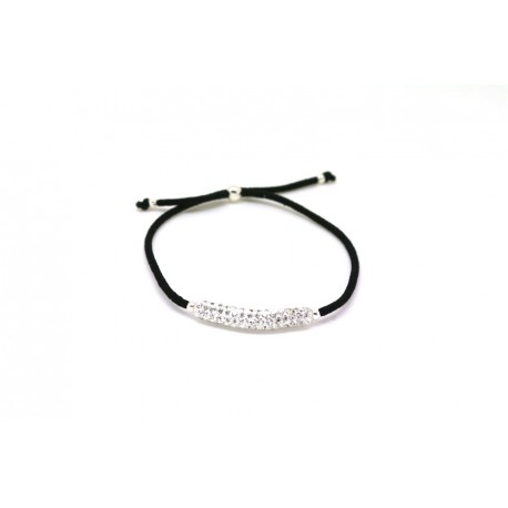 Pulsera Elastica  Con Simil + Bolitas Rodio