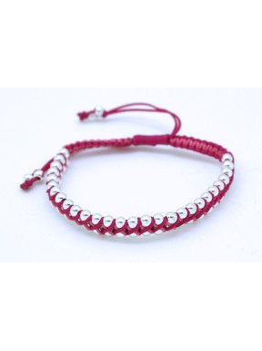Pulesera Trenzada Fucsia + Bolas