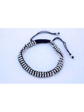 Pulesera Trenzada Negra + Metal