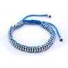 Pulsera Trenzada Azul + Bolas