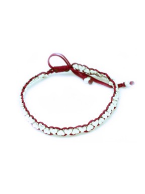 Pulsera Trenzada Roja + Metal Corazón