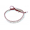 Pulsera Trenzada Roja + Metal Corazón