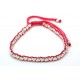 Pulesera Trenzada Rosa + Metal Corazón