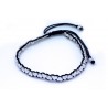 Pulsera Trenzada Negra + Metal Corazón