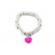 Pulsera Aros + Colgante Corazón Rosa