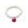Pulsera Aros + Colgante Corazón Rojo