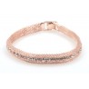 Pulsera Rejilla Dorado Rosa Con Tira Stras