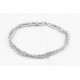 Pulsera Rodio, 2 Tiras Simil Cristal