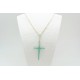 Cadena + Colgante Cruz Opal Green