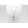 Cadena + Colgante Cruz Opal Green