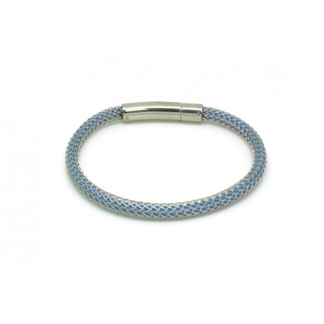 Pulsera Piel Turquesa + Cierre Acero