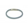 Pulsera Piel Turquesa + Cierre Acero