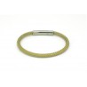 Pulsera Piel Amarilla + Cierre Acero