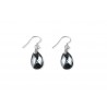Pendientes plata cristal gris Swarovski