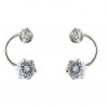 Pendientes plata doble cristal