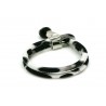 Pulsera Piel Doble Unisex Blanco - Negro + Cierre