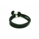 Pulsera Piel Doble Unisex Negra + Cierre