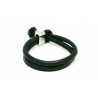 Pulsera Piel Doble Unisex Negra + Cierre