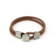 Pulsera Piel Marrón + Cierre Acero
