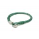 Pulsera Piel Verde Unisex + Cierre Acero