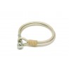 Pulsera Piel Beige Unisex + Cierre Acero