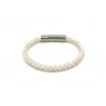 Pulsera Piel Blanca + Cierre Acero