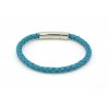 Pulsera Piel Turquesa + Cierre Acero