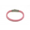 Pulsera Piel Rosa + Cierre Acero