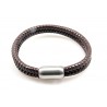 Pulsera Cuero Marrón + Cierre Acero