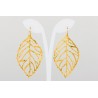 Pendientes plata hoja con baño dorado