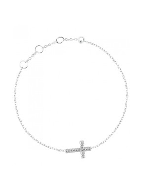 Pulsera plata cruz
