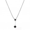 Collar doble piedra negra