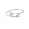 Pulsera rígida con perlas y strass