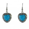 Pendientes corazón turquesa