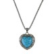 Collar colgante corazón turquesa