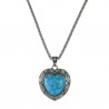 Collar colgante corazón turquesa