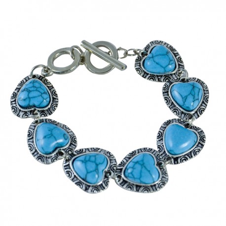 Pulsera corazón turquesa