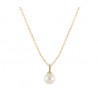 Collar dorado con colgante perla