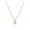 Collar dorado con colgante perla