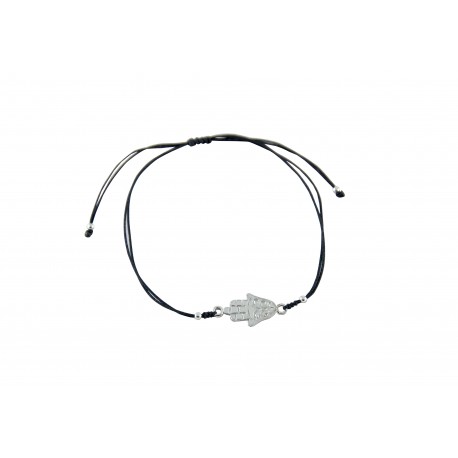 Pulsera Mano plata hilo