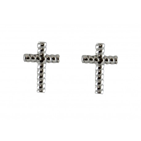 Pendientes plata cruz