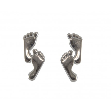 Pendientes plata pies bebé