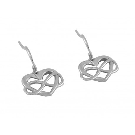 Pendientes plata corazón infinito