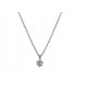 Collar rodio con colgante verde cristal de Swarovski