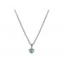 Collar rodio con colgante verde cristal de Swarovski