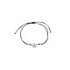 Pulsera flor plata hilo