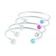Pulsera rígida rodio con perla y cristal Swarovski