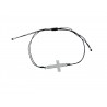 Pulsera cruz plata hilo
