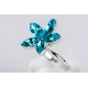 Anillo Swarovski Flor Turquesa